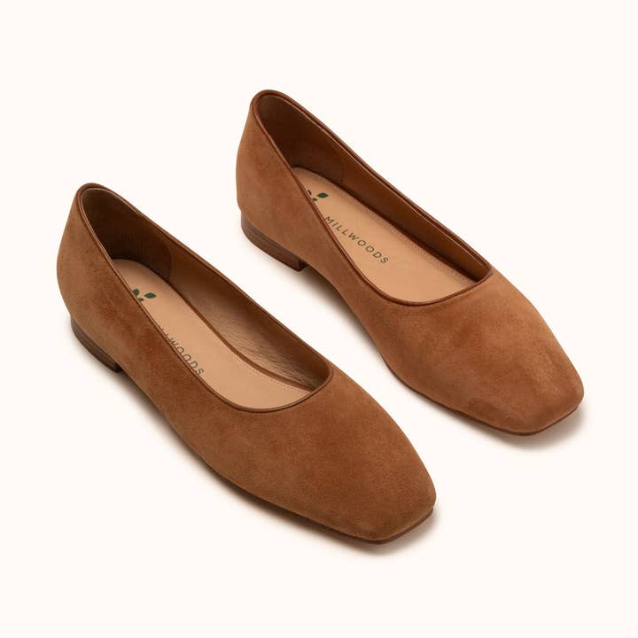 NOVA Sabrinas Quadradas - Camurça Castanha por atacado de Millwoods Shoes