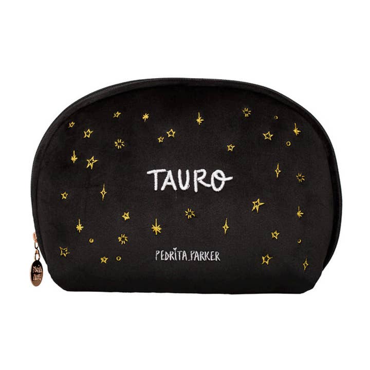 Premium Velvet Toiletry Bag Taurus Horoscope for wholesale by Pedrita Parker