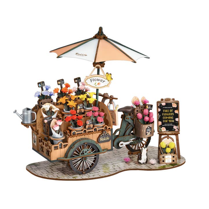 Rolife Blossom Cart Wooden 3D Puzzle for wholesale by Magnote