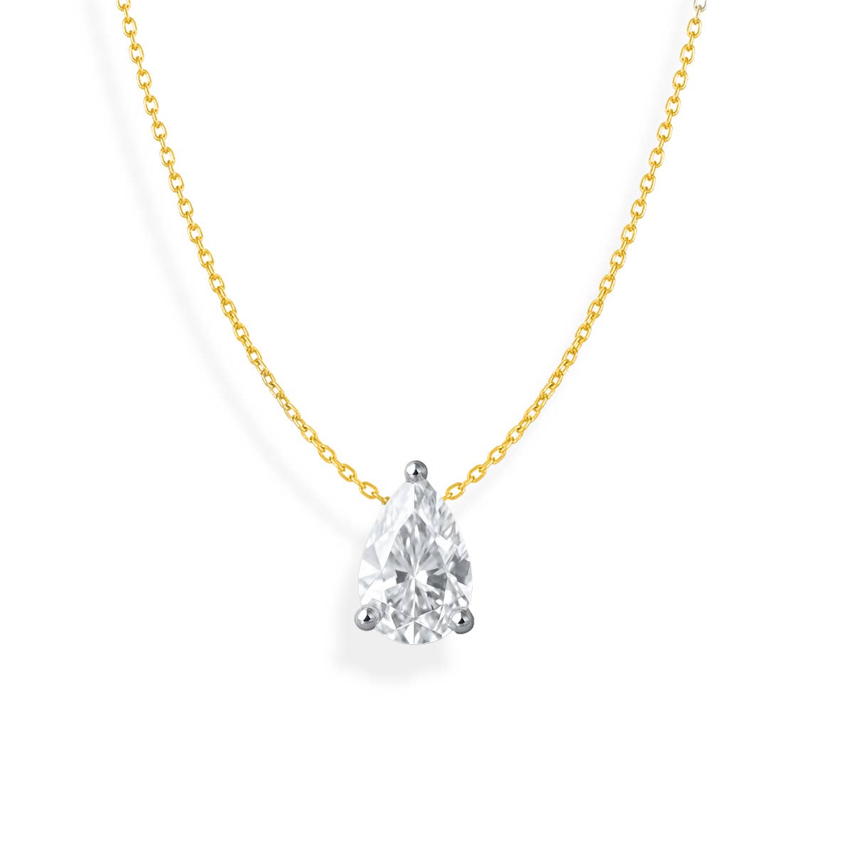 Maya J - Vente Colliers à pendentif - Collier Solitaire en Or 14K avec Diamant de Laboratoire Certifié14