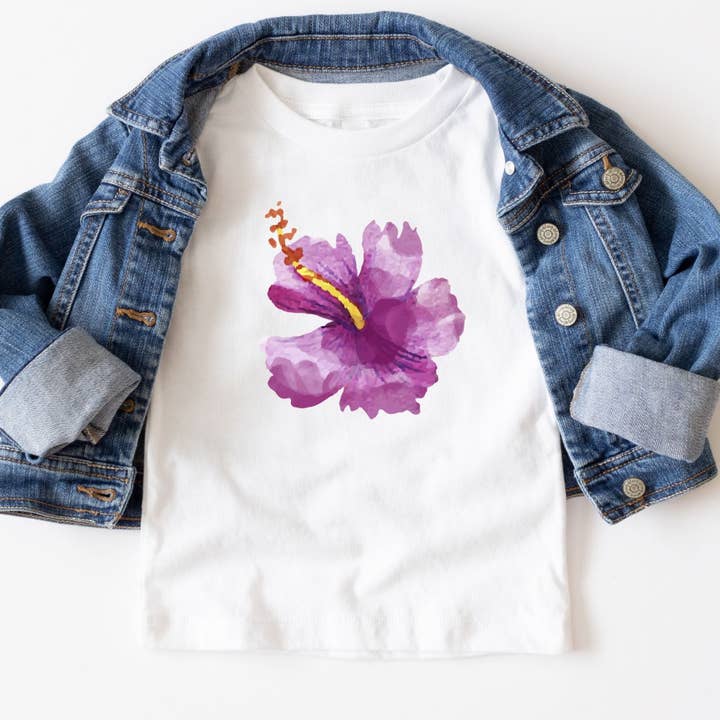 T-shirt Hibiscus Violet pour la vente par ChubbyBubbyBear