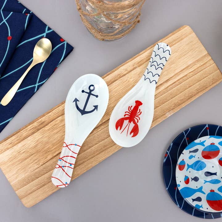 Pavilion - Wholesale Spoon Rest - Lake - 9.25" Glass Spoon Rest