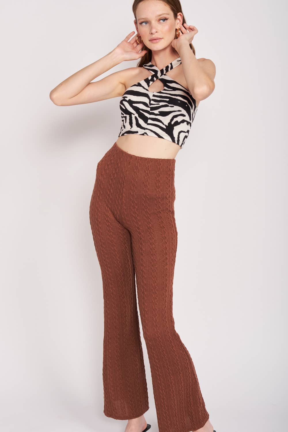 Emory Park - Wholesale Pants - Women's - CABLE KNIT PANTS3
