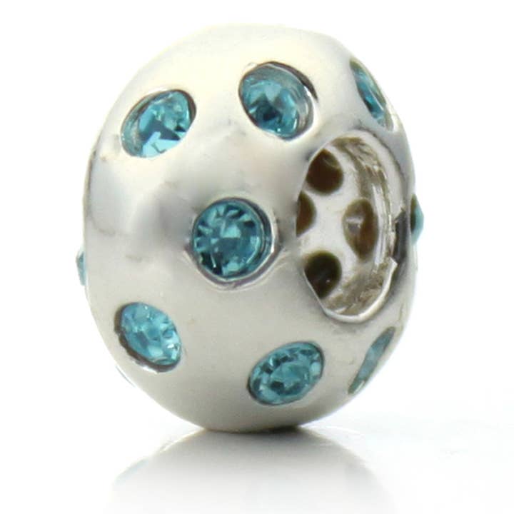 West Coast Jewelry – wholesale Individual charm/pendant – Inlaid Crystals Silver Plated Bead - "Disco Night"8