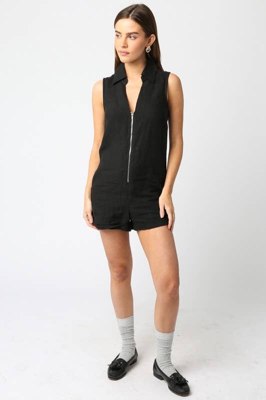 Olivaceous - Wholesale Romper - Women's - Haisley Zip Up Romper4