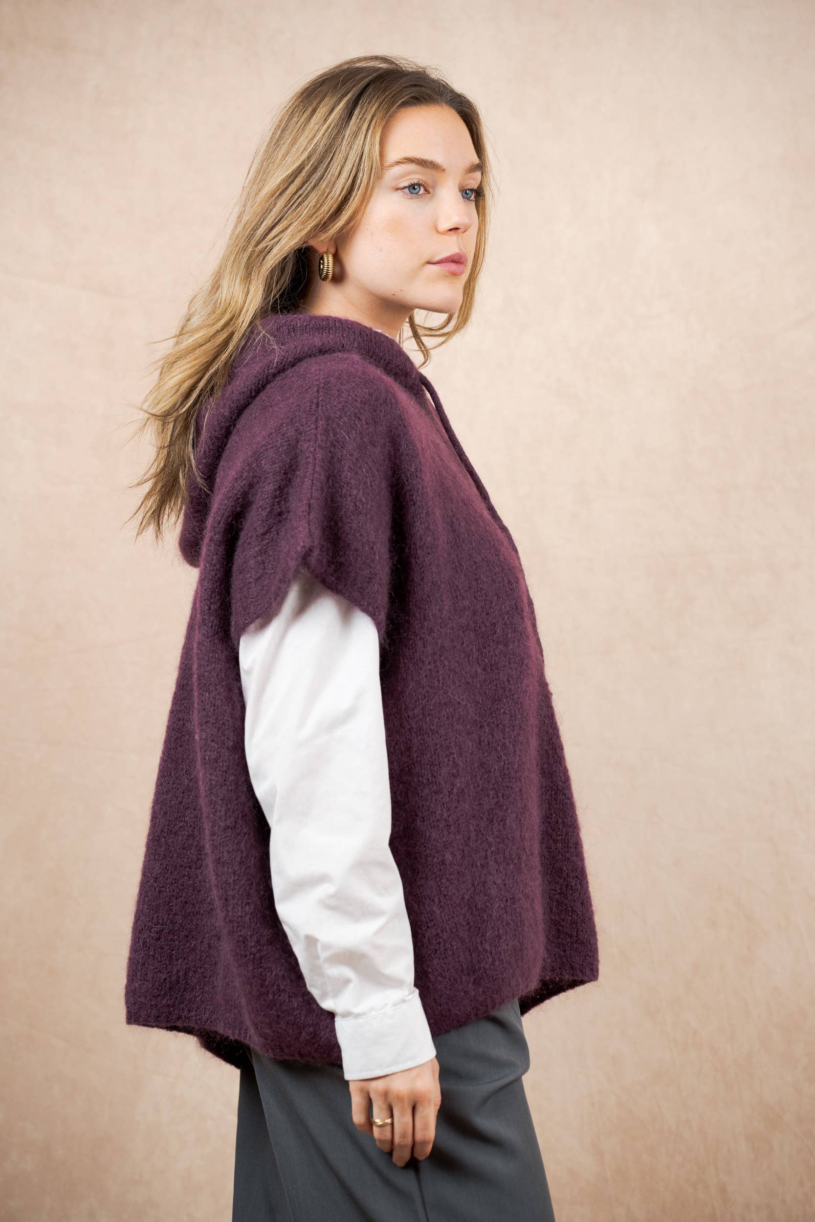 NAÏS PARIS - Wholesale Poncho - Women's - Mohair and wool hooded poncho sweater21