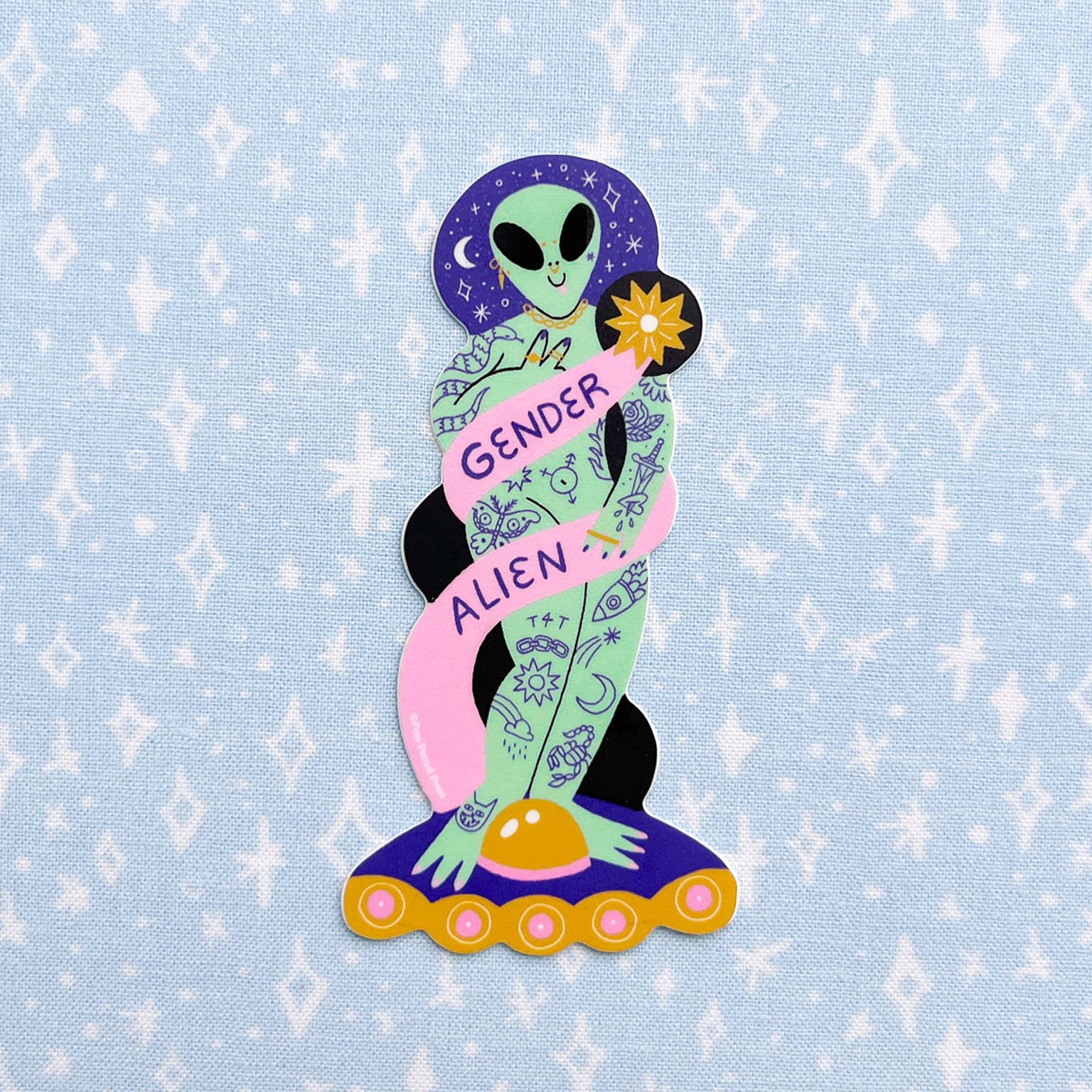 Free Period Press - Wholesale Sticker - Gender Alien Vinyl Decal Sticker1