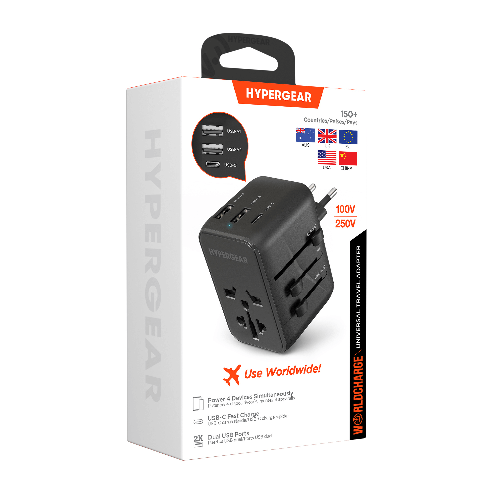 JupiterGear Home – wholesale Strömadapter – HyperGear WorldCharge Universell Reseadapter med USB-C9