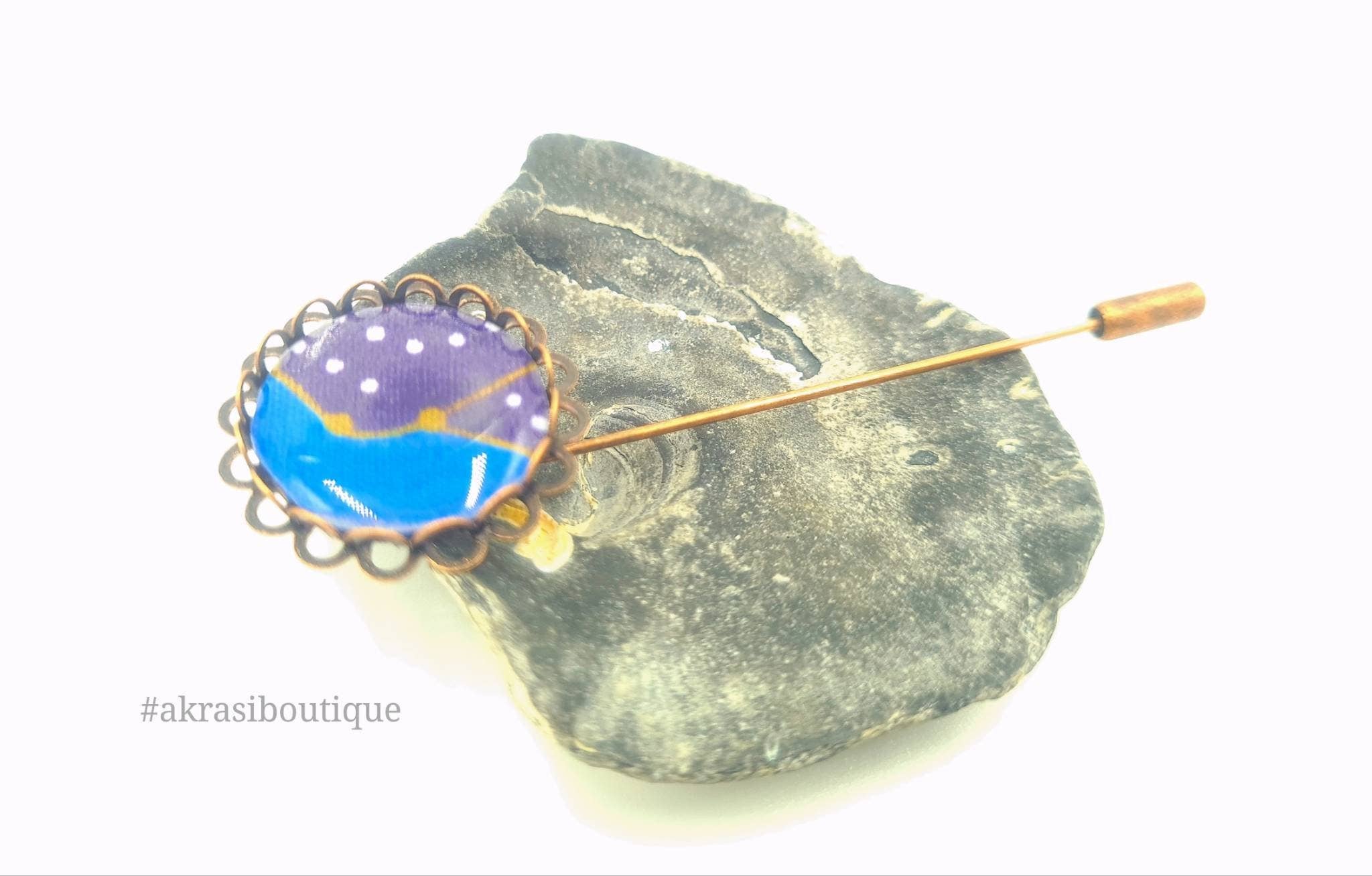 Akrasiboutique - Wholesale Lapel Pin/Button - African detail lapel pin | ankara scarf pin | hat pin0