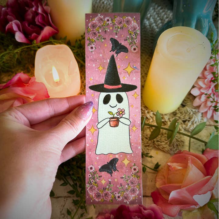 NOMAD Moon Magic - Vente Marque-page - Marque-page Girly Pink Garden Ghost, Halloween Vibes, fait main