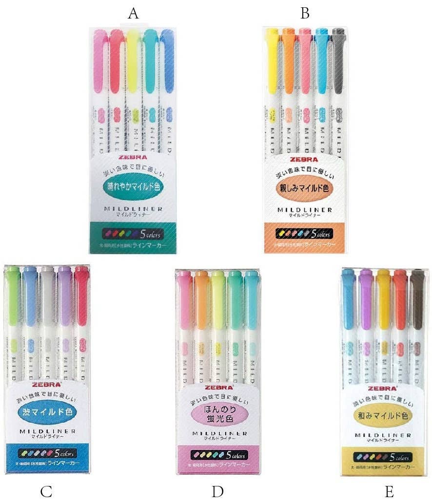 Hello Claws Limited - Venta al por mayor Marcador fluorescente - Zebra | Rotulador Resaltador de Doble Punta Mildliner5