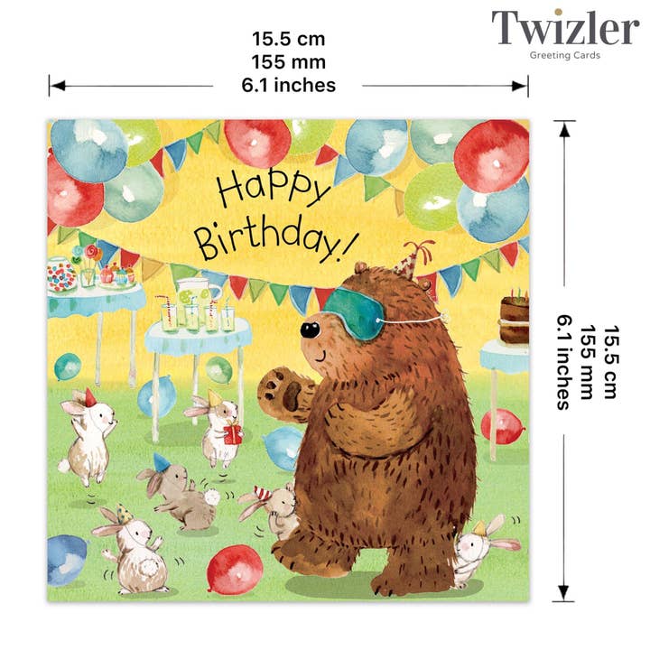 Twizler Ltd – wholesale Birthday card – Blindmans Buff - Childrens Birthday Card2