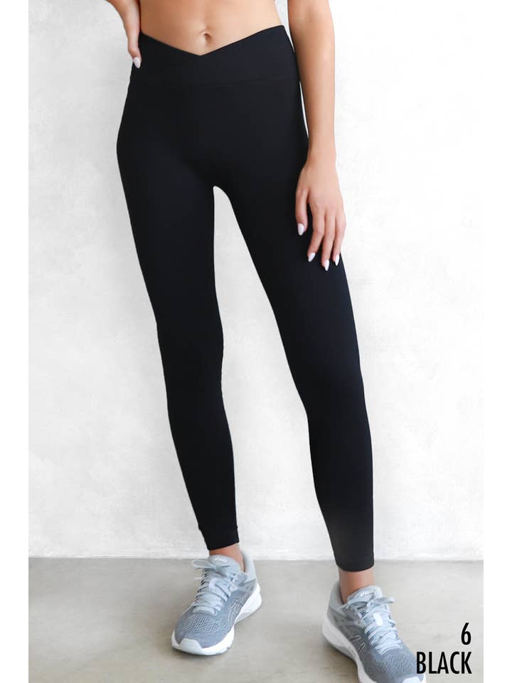 NIKIBIKI - Wholesale Athletic/Lounge Leggings - Women's - NB8110 - Ribbed Crossover Waistband Leggings