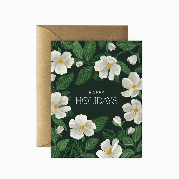 Rosa Happy Holidays Card | Christmas Card for wholesale by Paper Anchor Co.