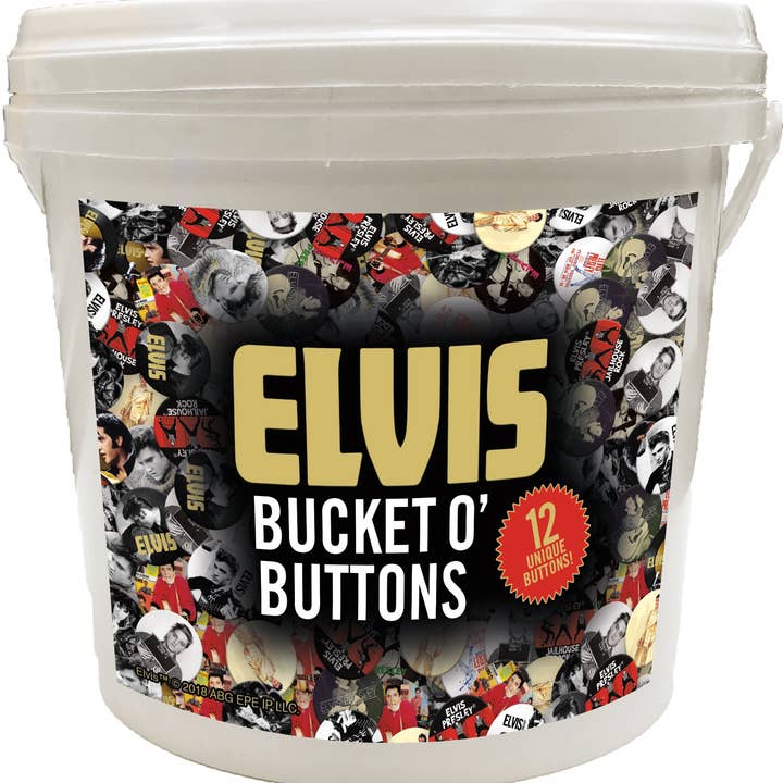 Great Stuff Novelties (GSN) by NMR Brands - Wholesale Lapel Pin/Button - 144 Unit Bucket o' Buttons - Elvis Presley1