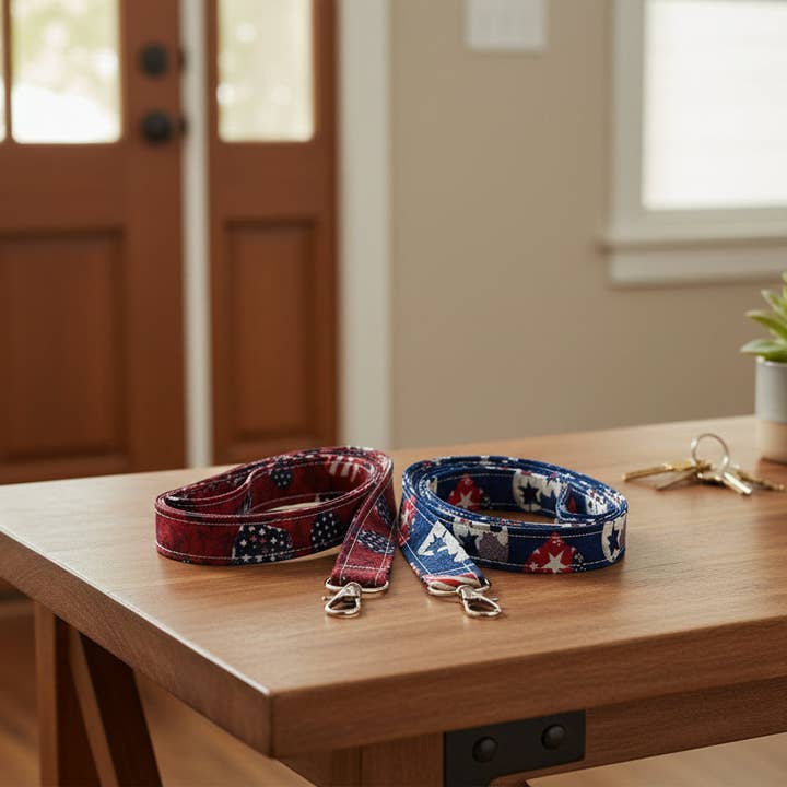 Lanyard for ID, Keys, Cell Phone - Patriotic Hearts for wholesale by Ann Gregory Designs