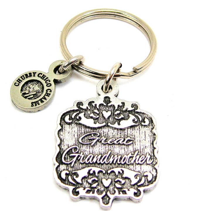 Great Grandmother Victorian Scroll Key Chain for wholesale by Chubby Chico Charms