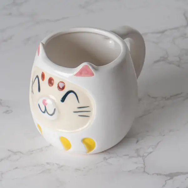 Urban Tokyo – wholesale Coffee mug – Japanese Daruma Cat Yunomi Style Tea Mug Reactive Glaze 10 f2