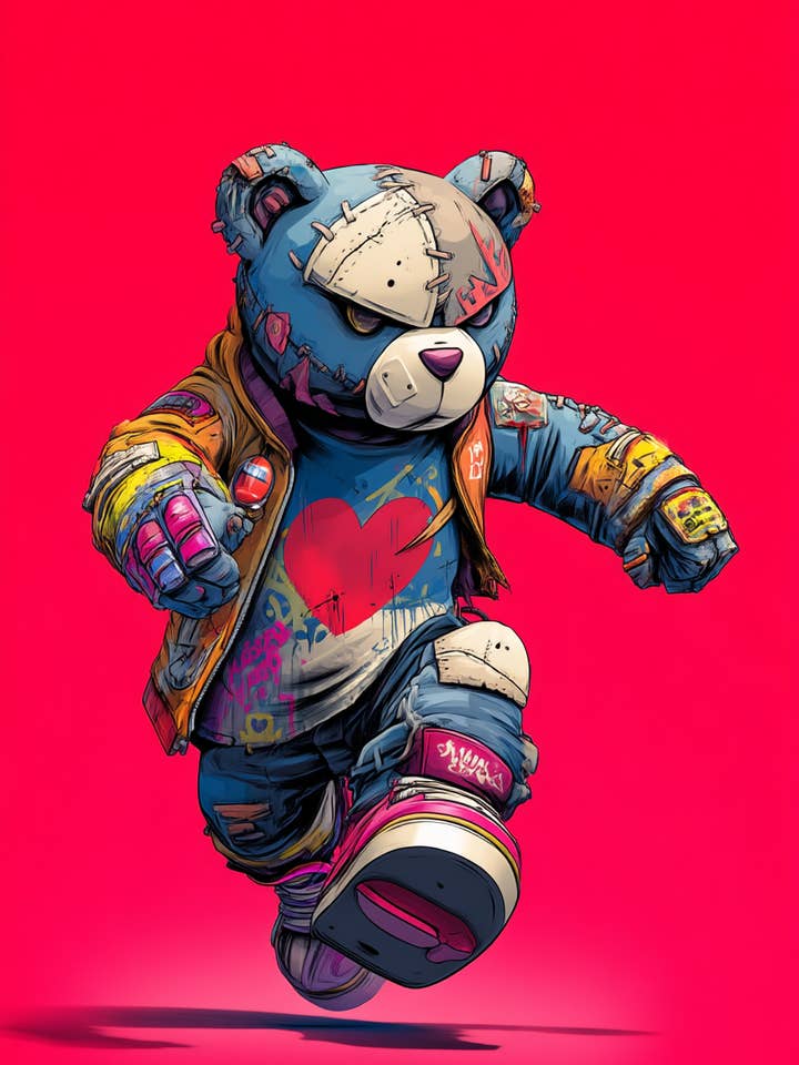 Heartbreaker Bear – Canvas Wall Art Print for wholesale by StickerMoo