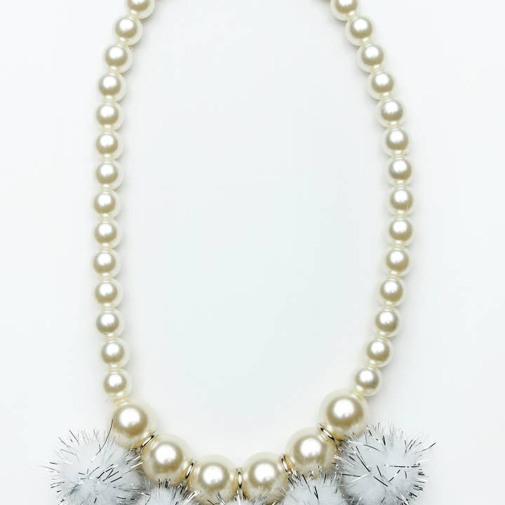 Gold and Silver Pom Pom Necklaces for wholesale by Sparkle Sisters by Couture Clips