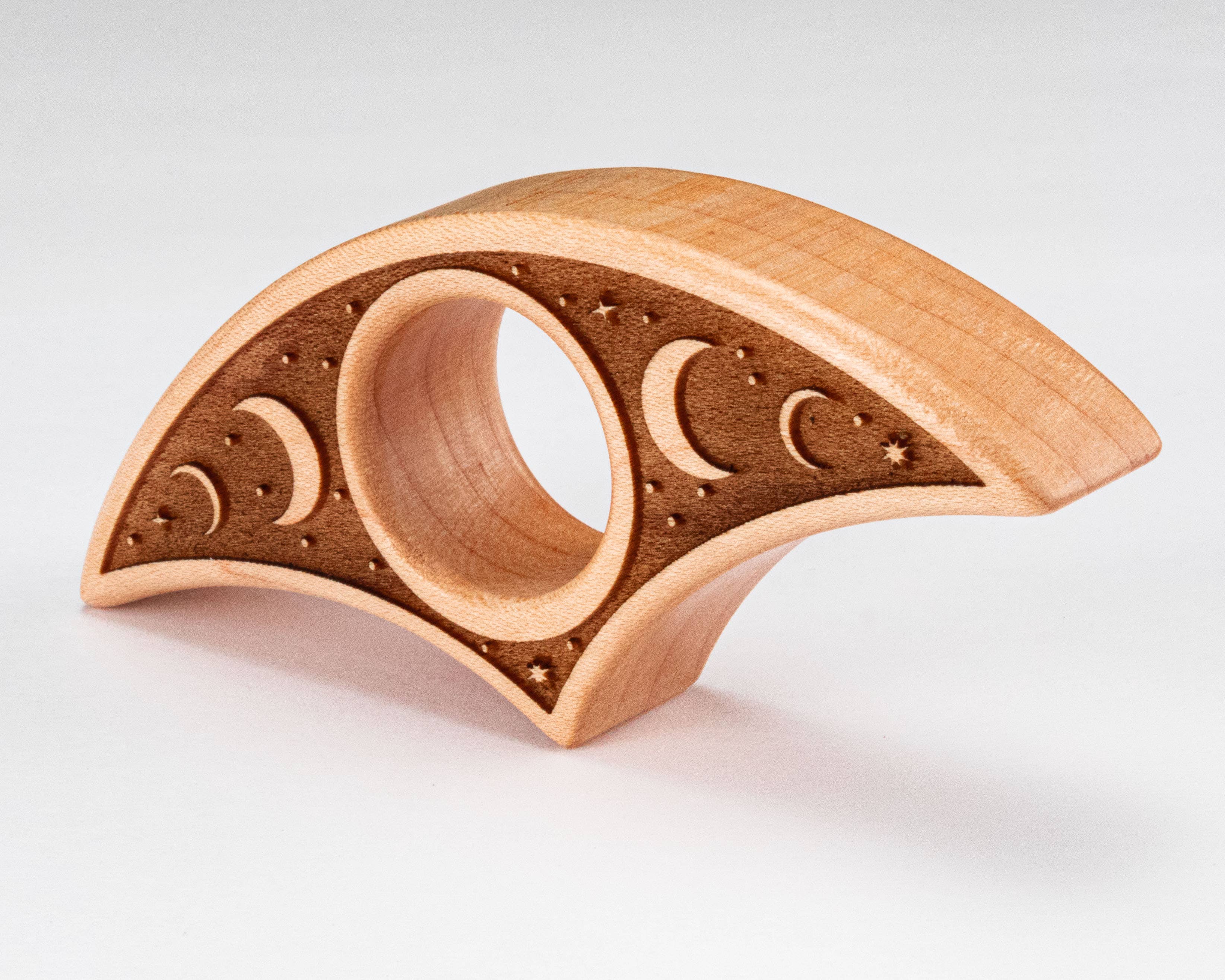 Woodland Woodworx - Wholesale Book Holder - Thumb Page Holder, "Moon Phase" Design, Maple Wood2