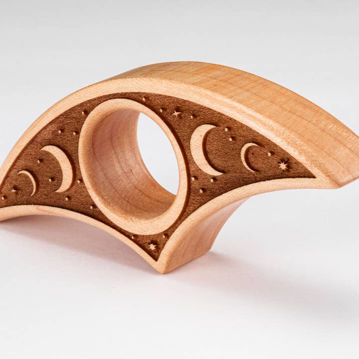 Woodland Woodworx - Wholesale Book Holder - Thumb Page Holder, "Moon Phase" Design, Maple Wood2
