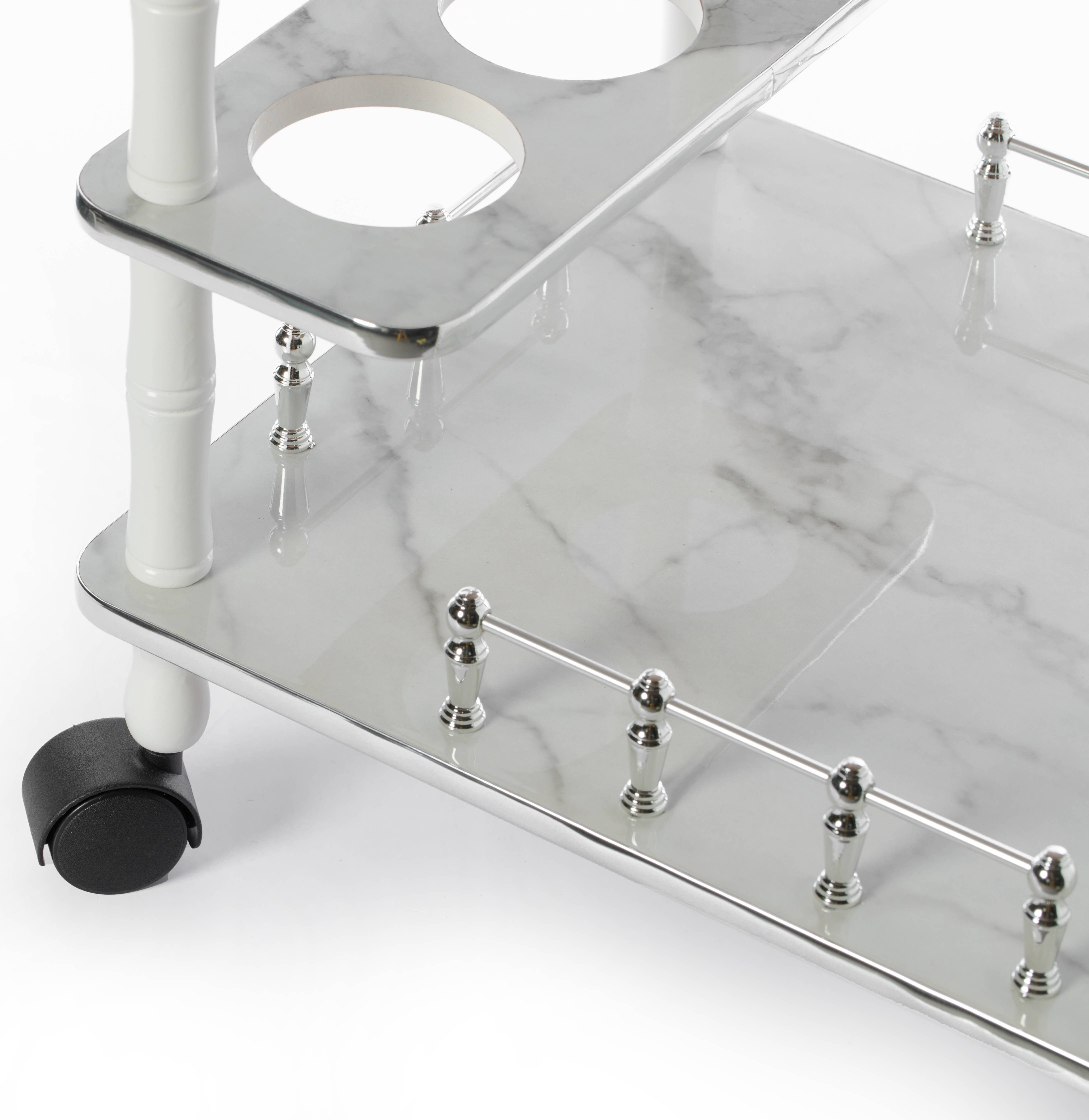 Quickway Imports - Vente Chariots de bar - Desserte roulante à thé avec 2 étagères et roulettes14