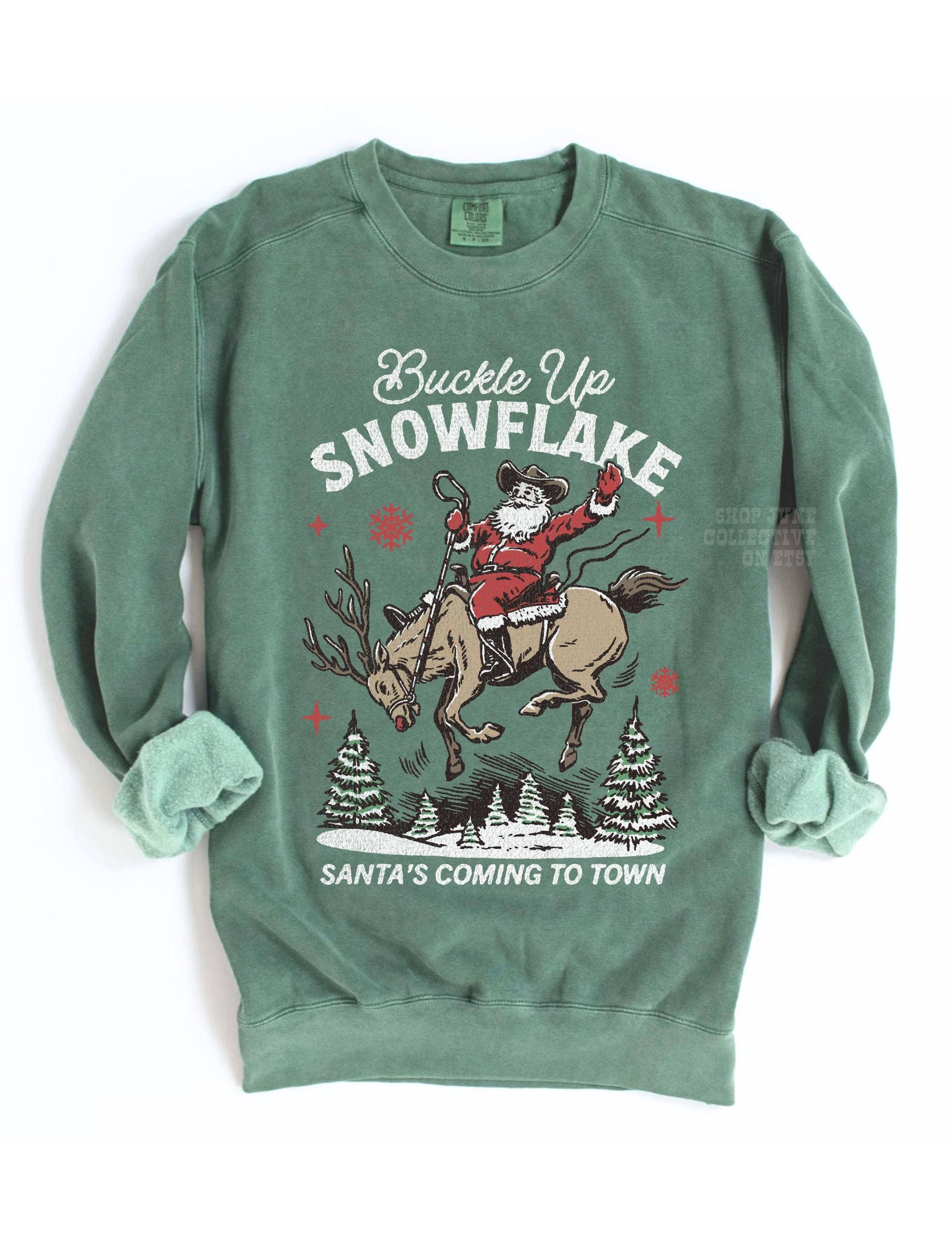 Glaime – Großhandel T-Shirt (Grafikdruck) – Damen – Komfortfarben Weihnachts-Rodeo-Sweatshirt, Trendiges Cowboy-T-Shirt1