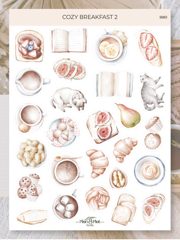 Gezellig ontbijt 2 | Stickers voor wholesale door Plan & Plot Studio