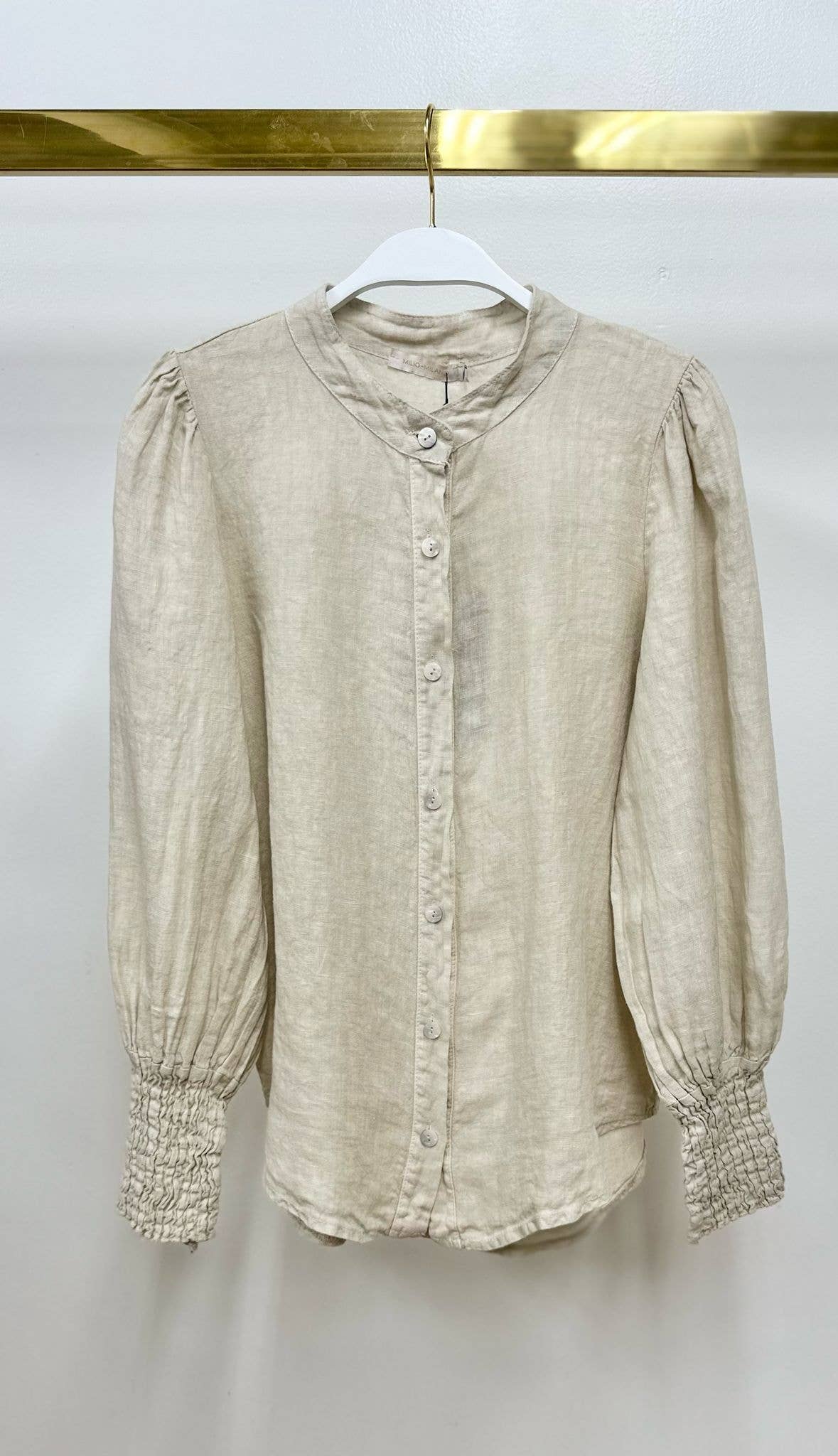 MILIO MILANO - Wholesale Button Down Shirt - Women's - STAND COLLAR LINEN BUTTON DOWN SHIRT (14361/155055)4