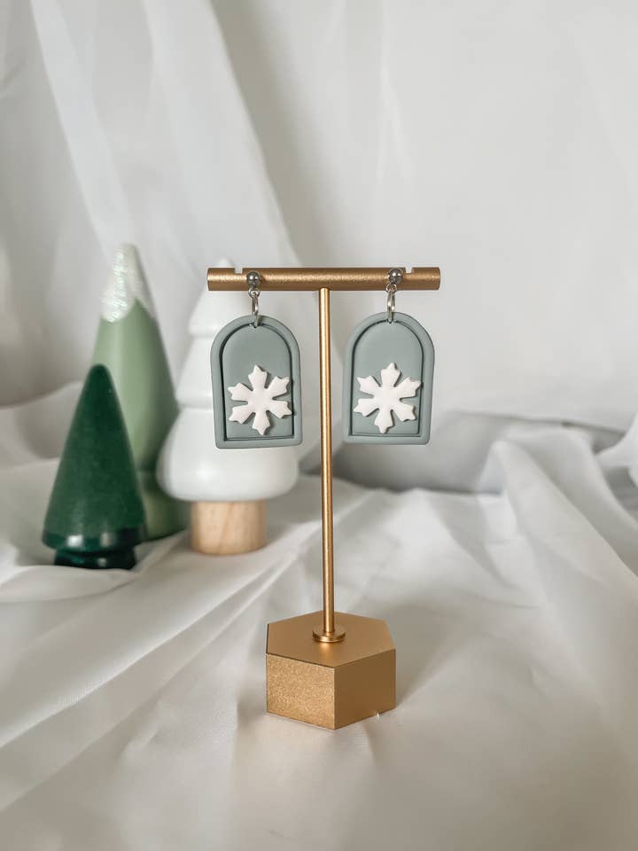 Snowflake Dangle for wholesale by Wildflower Clay Designs