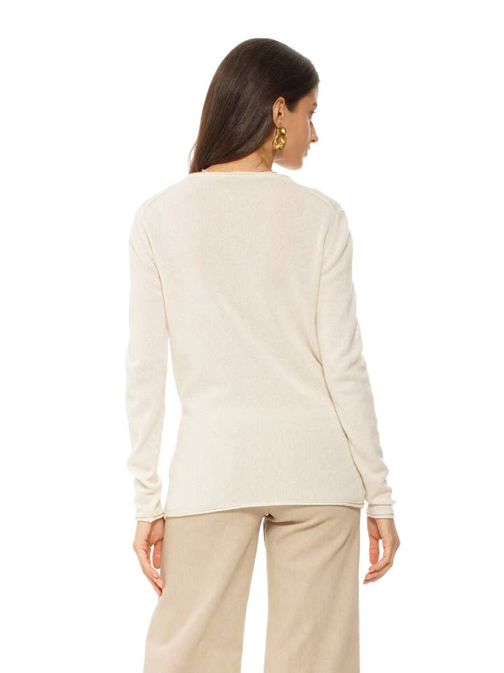 Women's Ultra-Light Cashmere V-Neck Sweater Cyan for wholesale on Faire