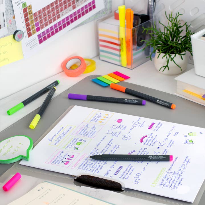 Faber-Castell / Creativity for Kids - Vente Stylos - Ensemble de marqueurs fins Grip Fineliner, 6 carats, néon3