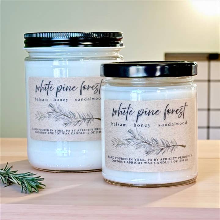 Apricity Products LLC - Wholesale Jar/filled candle - 7 oz Christmas Candle | Coconut Apricot Wax Wooden Wick1