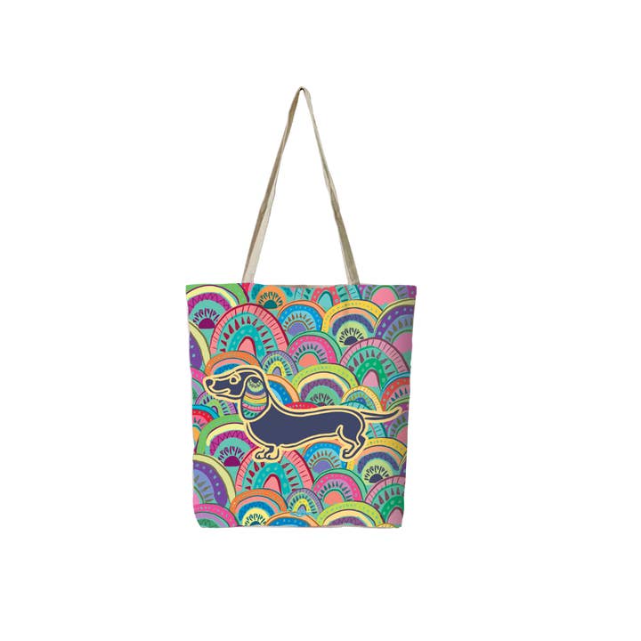 Sacs de courses réutilisables - Teckel arc-en-ciel pour la vente par Amber Bright Creations