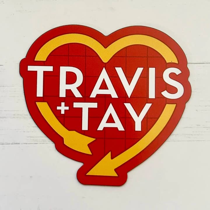 Travis + Taylor KC Western Auto Heart Magnet | KC Football for wholesale by The Orange Ampersand