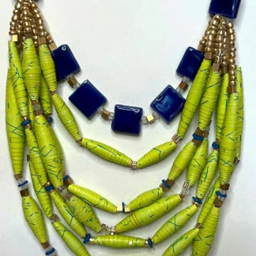 The Paper Beadery - Wholesale Kralen/parelketting - Limoengroene papieren kralenketting