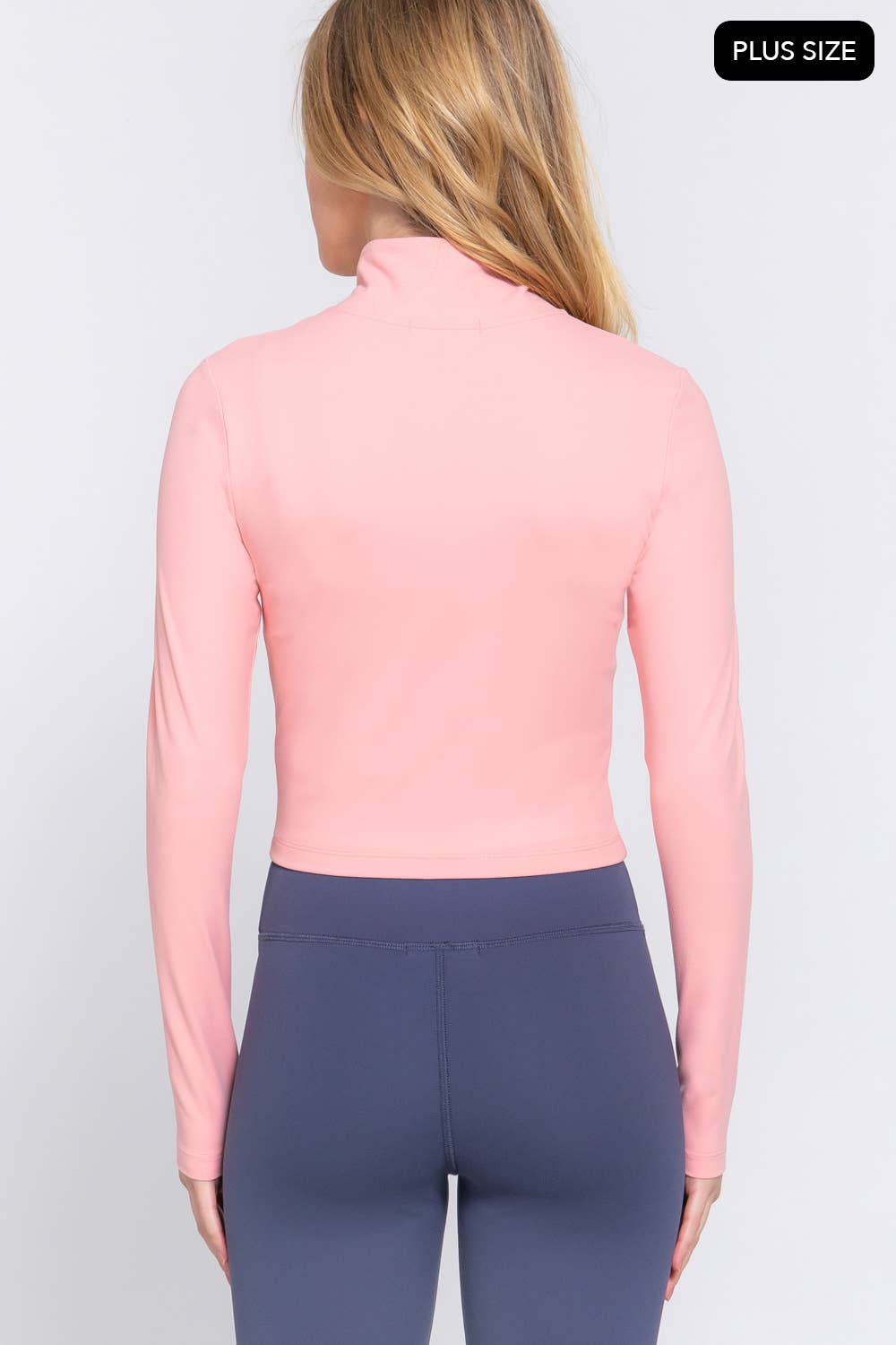 Active Basic | Active USA – wholesale Athletic jacket – Women′s – [PLUS SIZE] Long Sleeve Mock Neck Zip-Up Workout Jacket 17