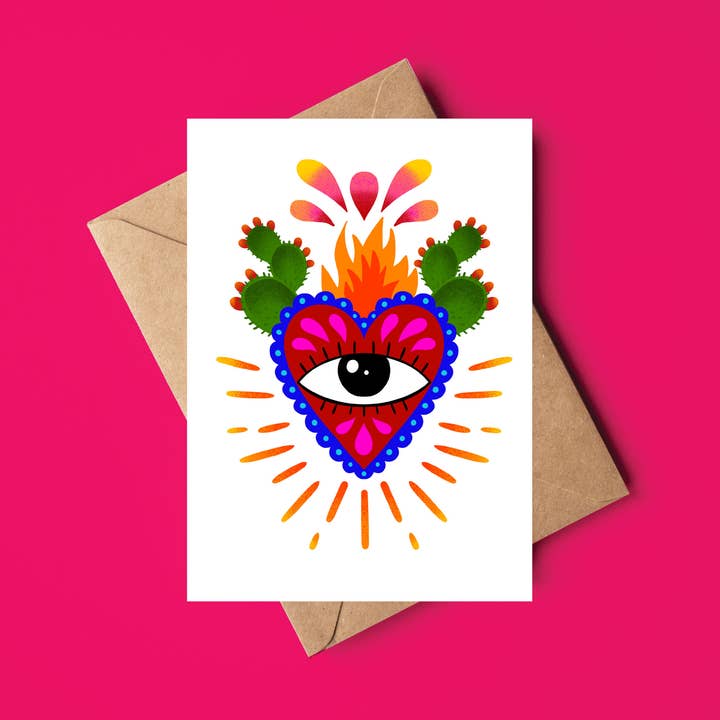 Fun Corazon Greeting Card for wholesale by Pokidi Lab by Blanca Creative