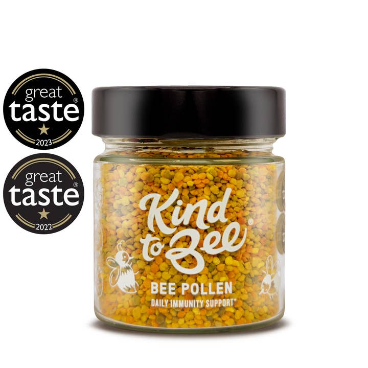 Kind to Bee - Wholesale Honey - Bee Pollen for Immunity, Raw, Cruelty-Free, glass jar