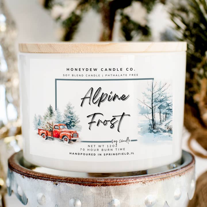 3 Wick Candle 12 oz Alpine Frost for wholesale by Honeydew Candle Co.