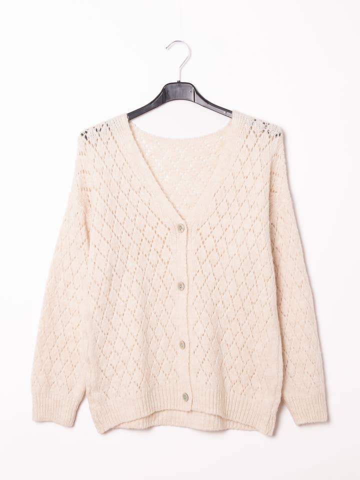 Opengewerkte gebreide gilet PG2527 voor wholesale door Pépouz' Paris