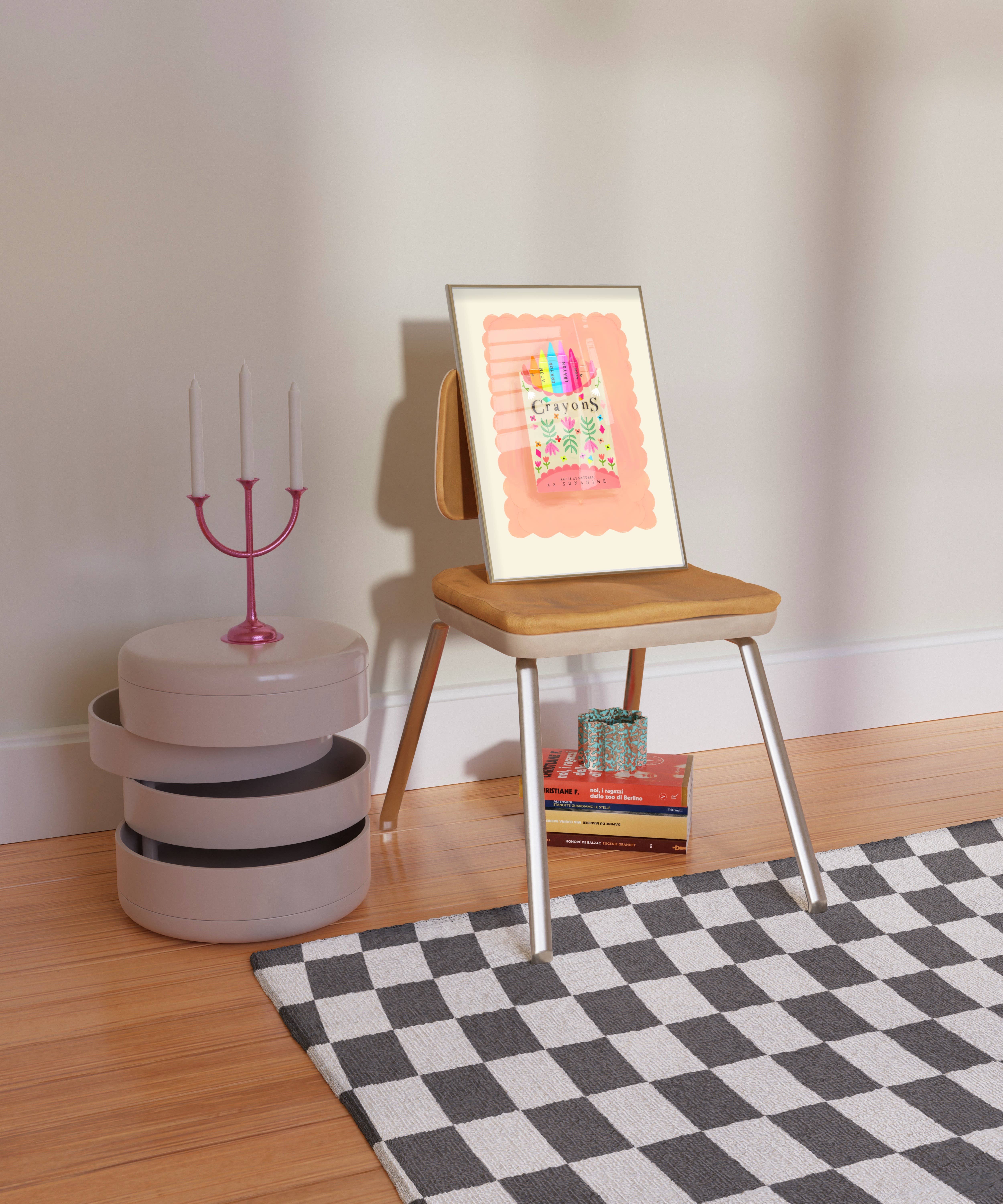 Kate Fox Design – wholesale Art print – Kids & baby – Kids Crayon Print, Children’s Room, Bright and Colourful,9