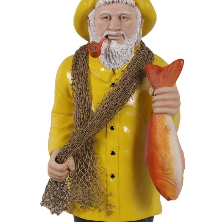 Painted Wall Salty Fisherman 33"Hx16"Wx10"D for wholesale by Nautical Tropical Imports