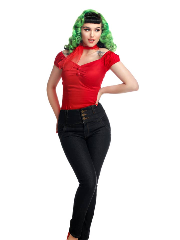 Rebel Kate Denim Jeans Plain Black for wholesale on Faire0