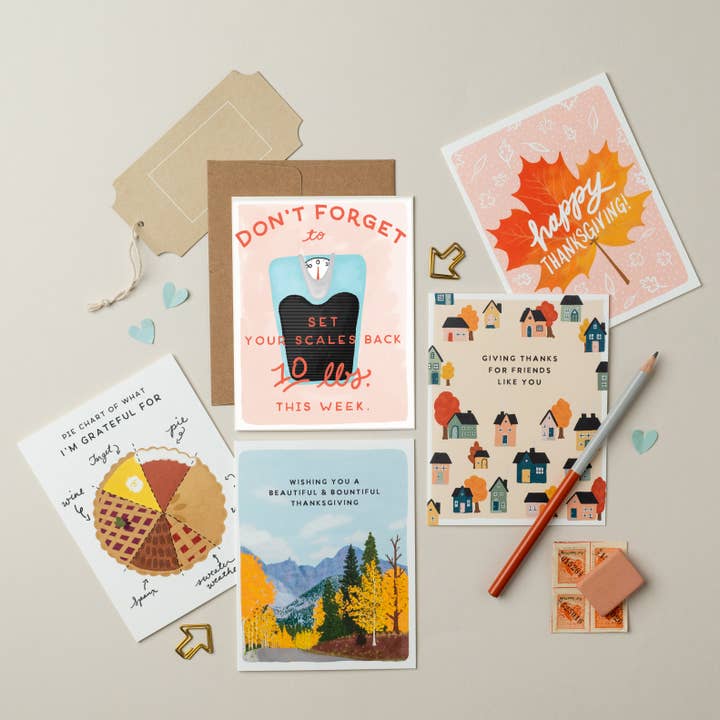 Slightly Stationery - Wholesale Thanksgiving Card - Set Scales Back | Funny Thanksgiving Card1
