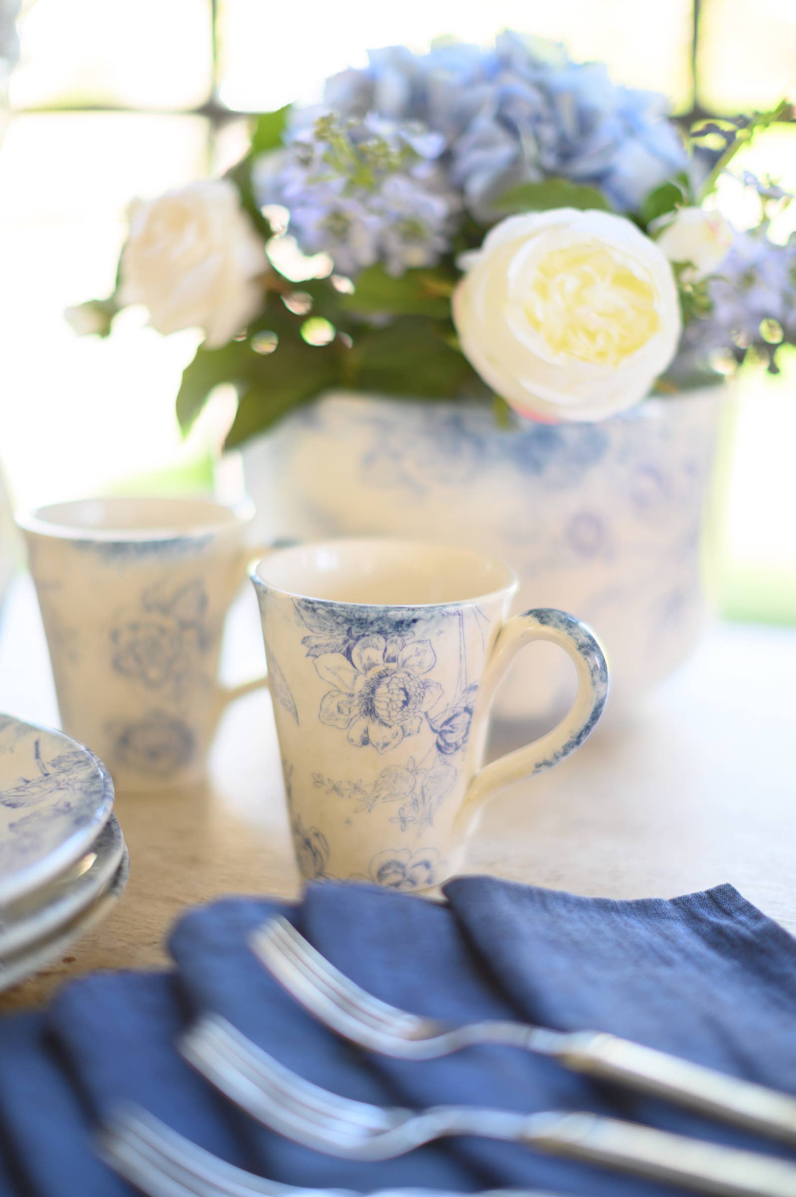 Arte Italica & Crown Linen Designs - Venta al por mayor Taza - Giulietta - Taza, color azul4