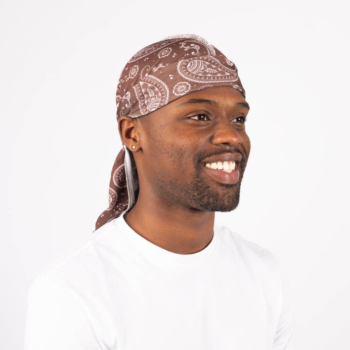Kembeckled - Wholesale Durag/Wave Cap - Unisex - Durag | Brown Paisley