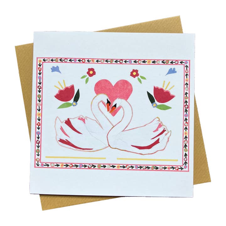 Love Birds Romantic Greetings Card for wholesale by Soodle Street Studio