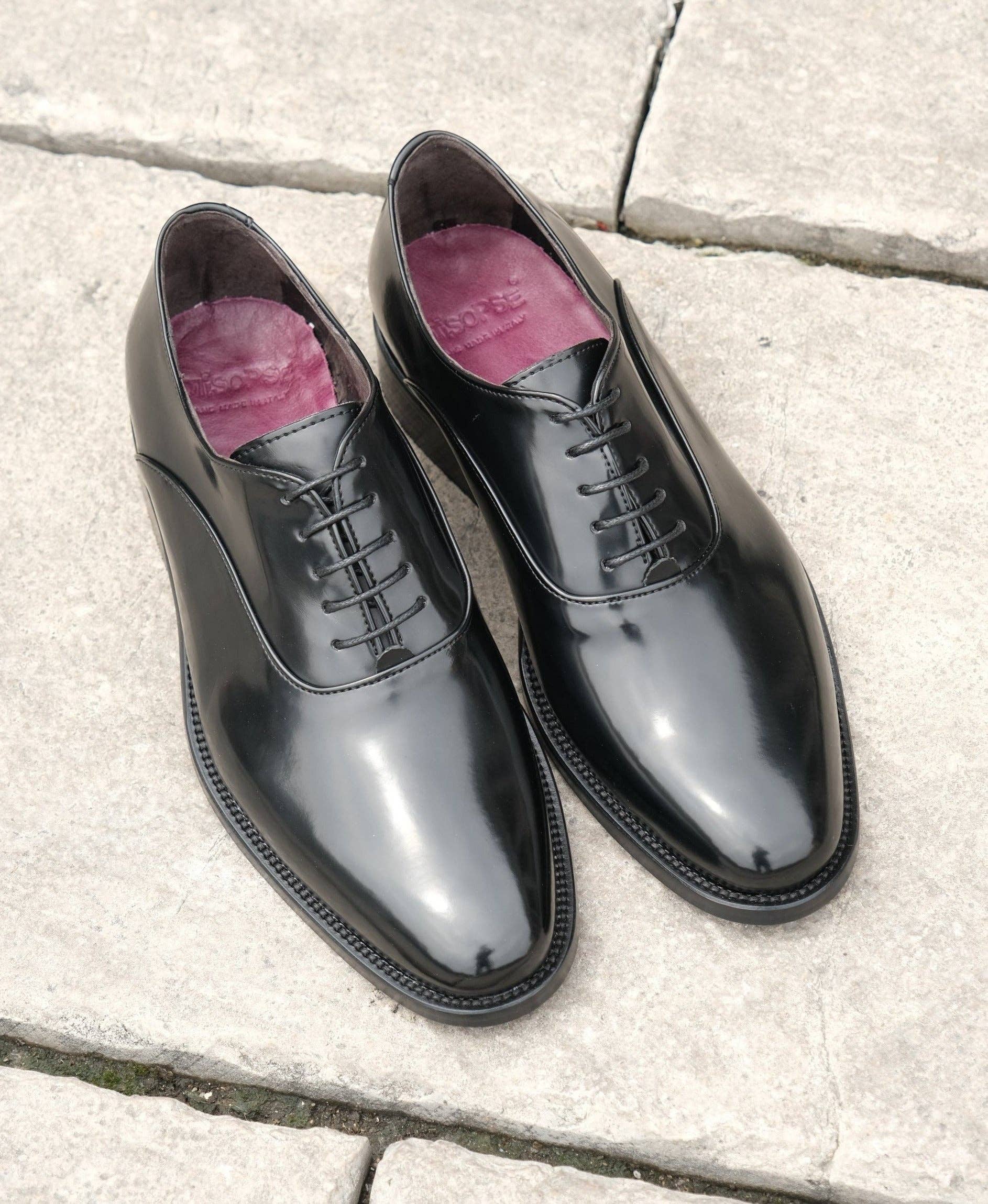 Otisopse – Großhandel Oxford-Schuhe – Herren – Schwarze Oxford-Schuhe aus gebürstetem Leder6